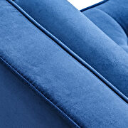 Blue velvet mid-century modern velvet chair additional photo 2 of 16