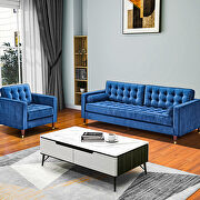 Blue velvet mid-century modern velvet chair by La Spezia additional picture 14