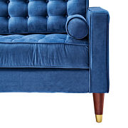 Blue velvet mid-century modern velvet chair by La Spezia additional picture 16