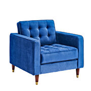 Blue velvet mid-century modern velvet chair additional photo 4 of 16