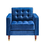 Blue velvet mid-century modern velvet chair by La Spezia additional picture 7