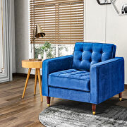 Blue velvet mid-century modern velvet chair by La Spezia additional picture 10