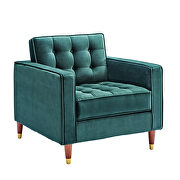 Green velvet mid-century modern velvet chair by La Spezia additional picture 2