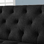 Black genuine leather sofa loveseat metal foot by La Spezia additional picture 14