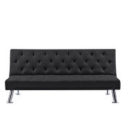 Black genuine leather sofa loveseat metal foot by La Spezia additional picture 15