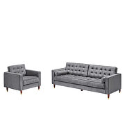 Gray velvet sofa loveseat for living room by La Spezia additional picture 12