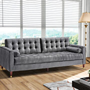 Gray velvet sofa loveseat for living room by La Spezia additional picture 13