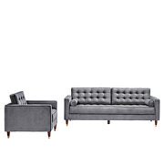 Gray velvet sofa loveseat for living room by La Spezia additional picture 15