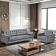 Gray velvet sofa loveseat for living room additional photo 5 of 14