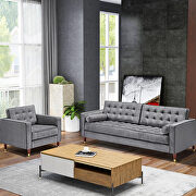 Gray velvet sofa loveseat for living room by La Spezia additional picture 8