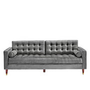 Gray velvet sofa loveseat for living room by La Spezia additional picture 10