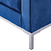 Blue velvet sofa loveseat metal foot additional photo 2 of 18