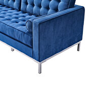 Blue velvet sofa loveseat metal foot by La Spezia additional picture 11