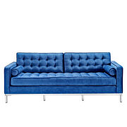 Blue velvet sofa loveseat metal foot by La Spezia additional picture 7