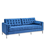 Blue velvet sofa loveseat metal foot by La Spezia additional picture 8