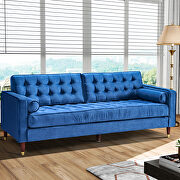 Blue velvet sofa loveseat for living room additional photo 2 of 10