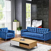 Blue velvet sofa loveseat for living room by La Spezia additional picture 7