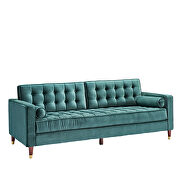 Green velvet sofa loveseat for living room additional photo 5 of 8