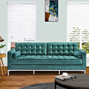 Green velvet sofa loveseat metal foot by La Spezia additional picture 6