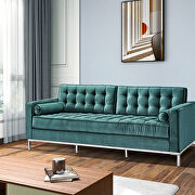 Green velvet sofa loveseat metal foot by La Spezia additional picture 10