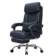 Black high quality pu leather iron plating five-star foot desk chair by La Spezia additional picture 5