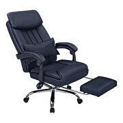 Black high quality pu leather iron plating five-star foot desk chair by La Spezia additional picture 6