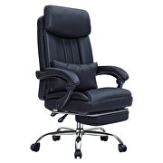 Black high quality pu leather iron plating five-star foot desk chair by La Spezia additional picture 7