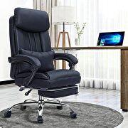 Black high quality pu leather iron plating five-star foot desk chair by La Spezia additional picture 8
