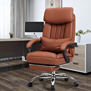 Brown high quality pu leather iron plating five-star foot desk chair by La Spezia additional picture 2
