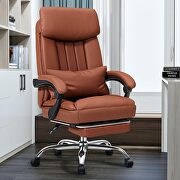Brown high quality pu leather iron plating five-star foot desk chair by La Spezia additional picture 3