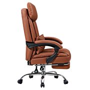 Brown high quality pu leather iron plating five-star foot desk chair by La Spezia additional picture 4