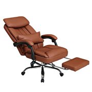 Brown high quality pu leather iron plating five-star foot desk chair by La Spezia additional picture 6