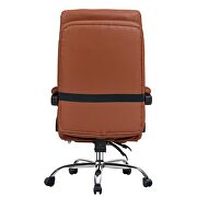 Brown high quality pu leather iron plating five-star foot desk chair by La Spezia additional picture 7