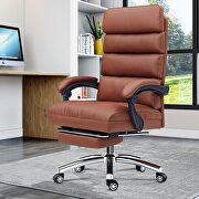Brown high quality pu leather high back adjustable desk chair by La Spezia additional picture 2