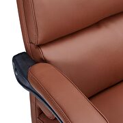 Brown high quality pu leather high back adjustable desk chair by La Spezia additional picture 4