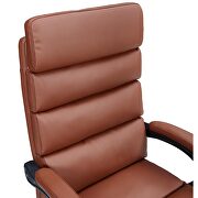 Brown high quality pu leather high back adjustable desk chair by La Spezia additional picture 5