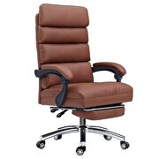 Brown high quality pu leather high back adjustable desk chair by La Spezia additional picture 6