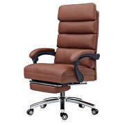 Brown high quality pu leather high back adjustable desk chair by La Spezia additional picture 7