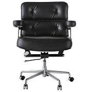 Black genuine leather /pu leather adjustable lifting office chair by La Spezia additional picture 11