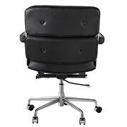 Black genuine leather /pu leather adjustable lifting office chair by La Spezia additional picture 12