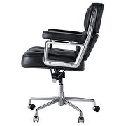 Black genuine leather /pu leather adjustable lifting office chair by La Spezia additional picture 13