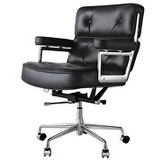 Black genuine leather /pu leather adjustable lifting office chair by La Spezia additional picture 10