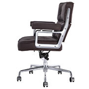 Brown genuine leather /pu leather adjustable lifting office chair by La Spezia additional picture 9