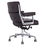Brown genuine leather /pu leather adjustable lifting office chair by La Spezia additional picture 10