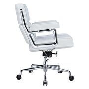 White genuine leather /pu leather adjustable lifting office chair by La Spezia additional picture 6