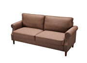 3p-seater brown linen sofa additional photo 3 of 9