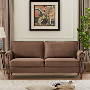 3p-seater brown linen sofa additional photo 4 of 9