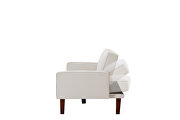 White linen upholstery sofa bed additional photo 2 of 9