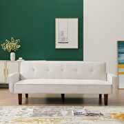 White linen upholstery sofa bed additional photo 5 of 9
