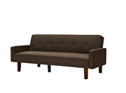 Brown linen upholstery sofa bed additional photo 4 of 9